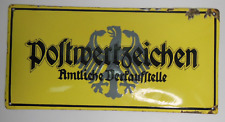 Postwertzeichen Email Schild Amtliche Verkaufsstelle 42 x 21 cm original