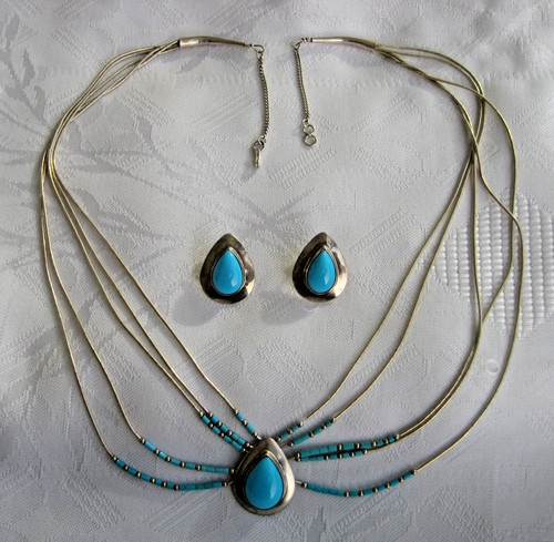 Collier ohrringe set silber - collier,