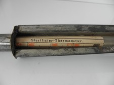 Altes Einkoch - Sterilisier Thermometer Metall Glasröhrchen unbenutzt