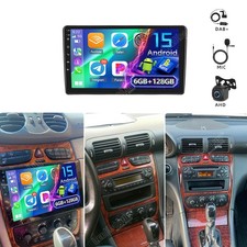 6+128G DAB+ Autoradio Android 15 Für Mercedes CLK-klasse W209 2002-2006 GPS Kam