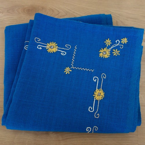 Süße vintage tischdecke blau - süße,