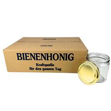 60x Twist Off Honigglas 500 g Rundglas verschiedene Deckel Gläser für Honig