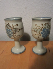 2 Keramik Weinbecher Pokal
