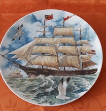 Wandteller 3, Segelschiff, "Atlantic Mermaid", signiert: J. C. v. Hunnik