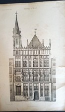 Alte Zeichnung, Rathaus in Wesel aus „Atlas zur Zeitschrift für das Bauwesen 189