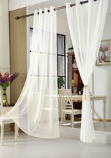 Gardinen Vorhänge Stores transparent Ösenschal Dekoschal Fensterschal Voile #304