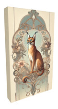 Karakal Katze Jugendstil Tier Leinwand Wandbild Bild Druck alle Größen