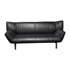 Leolux Sofa Devon 3-Sitzer Leder 14410 Raffino 130 Dragonfly Schwarz