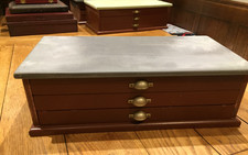 Vintage Münzsammler Schrank 3 Schubladen Tabletts