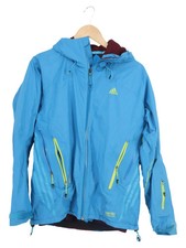 ADIDAS Skijacke Damen Gr. 40/M Blau Outdoor Sport Kapuze Reißverschluss