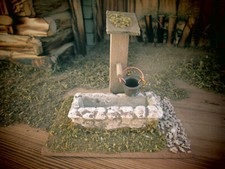 Krippenzubehör -Brunnen (Steinbrunnen) -Naturholz und gemauert - Handarbeit
