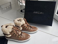 Marccain - gefütterte hightop Sneaker mit Fell - Gr. 36 - braun