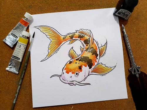 Original illustration koi - illustration,