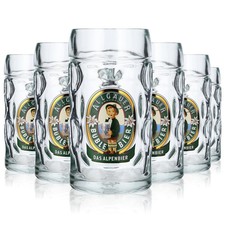 6x Allgäuer Büble Glas 0,5l Festbierkrug Alpenbier Humpen Seidel Gläser Set