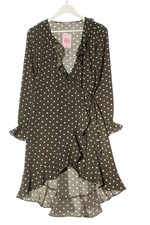 C&S Wickelkleid Damen Kleid Gr. DE 38 khaki-weiß Elegant