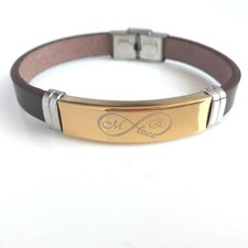 Leder armband braun - leder,