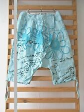 DESIGUAL Hippie Boho Goa LEINEN Haremshose WICKEL Rock FLOWER Power TÜRKIS Satin