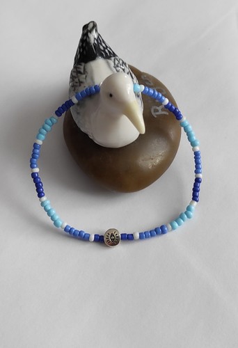 Armband blau weiss charm 5 - blau,