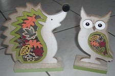 Herbst Deko aus Holz - Figur Igel - Figur Eule