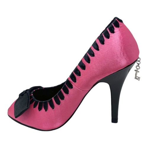 Schwarz rosa burlesque absatz - schwarz,