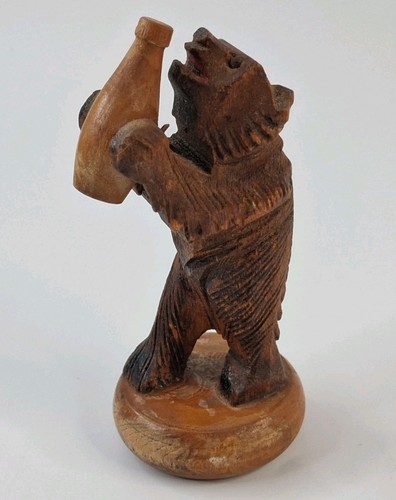 Black forest style bear carved - style,