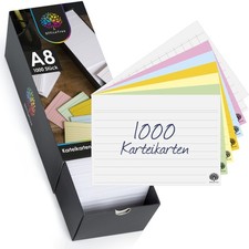 1000 Karteikarten Set A8