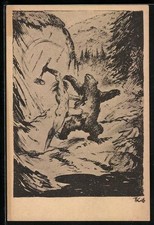 Ansichtskarte Steinzeitmensch