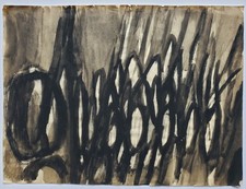 Gemälde Aquarell Tusche Informell Abstrakte Komposition Gerda Henning Nachlass