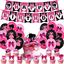 32x Barbie Geburtstag Party Dekorationen umfassen Banner Ballons Kuchen Toppers