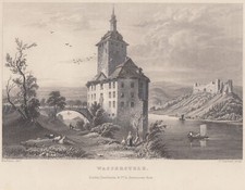 Wasserstelz B. Kaiserstuhl Original Stahlstich Hablitschek 1852