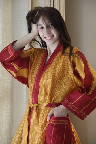 Reine seide gelb kimono - reine,