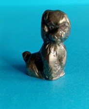 Vintage Figur Messing  Hund sitzender Pudel