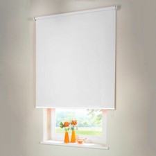 Verdunkelungsrollo Mittelzugrollo Springrollo Rollo - Höhe 220 cm weiß