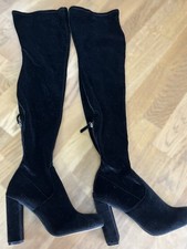 Steve Madden Velvet Overknees Stiefel Samt schwarz  Gr. 39 Neu