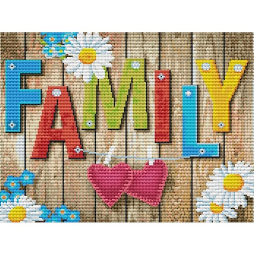 Kreuzstich stickset familie - kreuzstich,