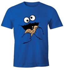 Herren T-Shirt Krümelmonster Keks Cookie Monster Fasching Karneval Kostüm