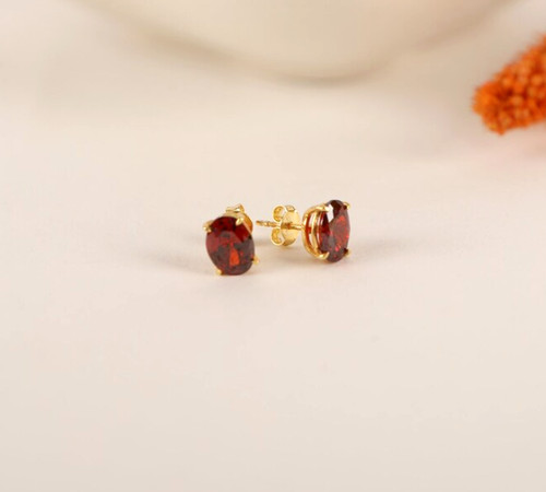 Rote granat ohrstecker - granat,