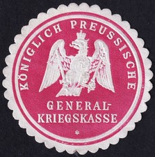 Militär „K. Pr. General-Kriegskasse“ Siegelmarke