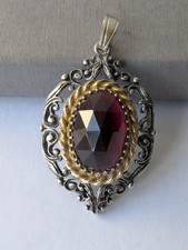 Vintage granat anhänger 925 - vintage,