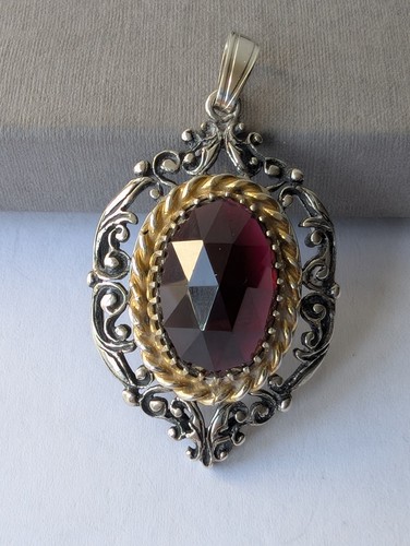 Vintage granat anhänger 925 - granat,