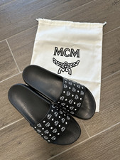 MCM - Pantoletten mit Logo-Print - Herren - Gummi - 44 - Schwarz