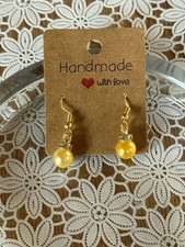 Weihnachtskugel Ohrringe gelb