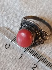 Koralle  Silber. Antiker Ring