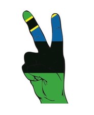 Aufkleber Peace Finger Sansibar Fahne Flagge