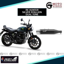 Silver Stallion Auspuff passend für Royal Enfield Hunter 350, zweifarbig