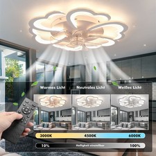Dimmbar LED Deckenventilator Lampe mit Fernbedienung Deckenlampe Wohnzimmer Büro
