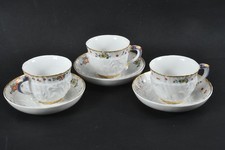 N92Q19- 3x Meissen Schwanenservice Goldrand Porzellan Mokkatässchen UT 1. Wahl 