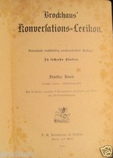 Brockhaus` Konversations-Lexikon 14. Auflage 5. Band 1894 Konversationslexikon
