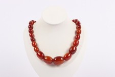 Vintage Art Deco Cherry Amber Bakelite Necklace - 83.27 g - 89 cm - Tested