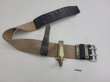 Feuerwehr-Gürtel Doppelkoppel Stoff Leder Haken alt antik 116,5cm #259566